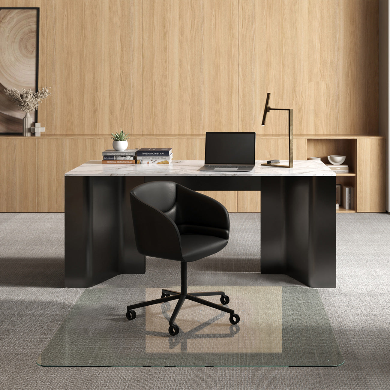 variant_title: glass chair mat | size: 60" x 60" | glass clarity: chiaro :: alt_text: