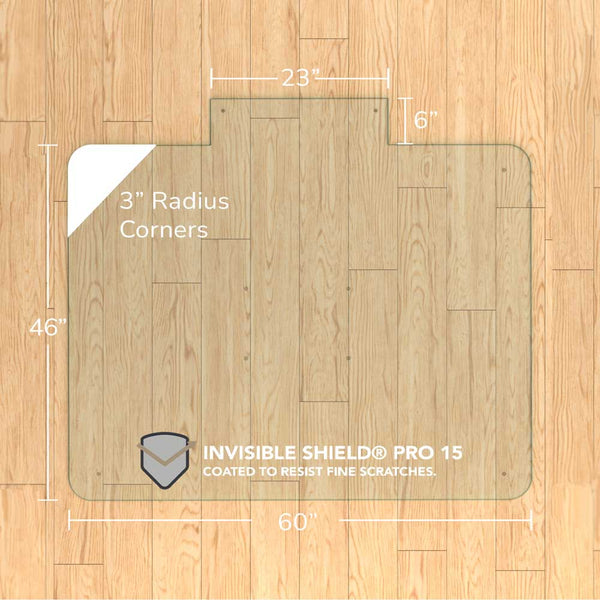 46" x 60" with Tab Tabbed Glass Chair Mat