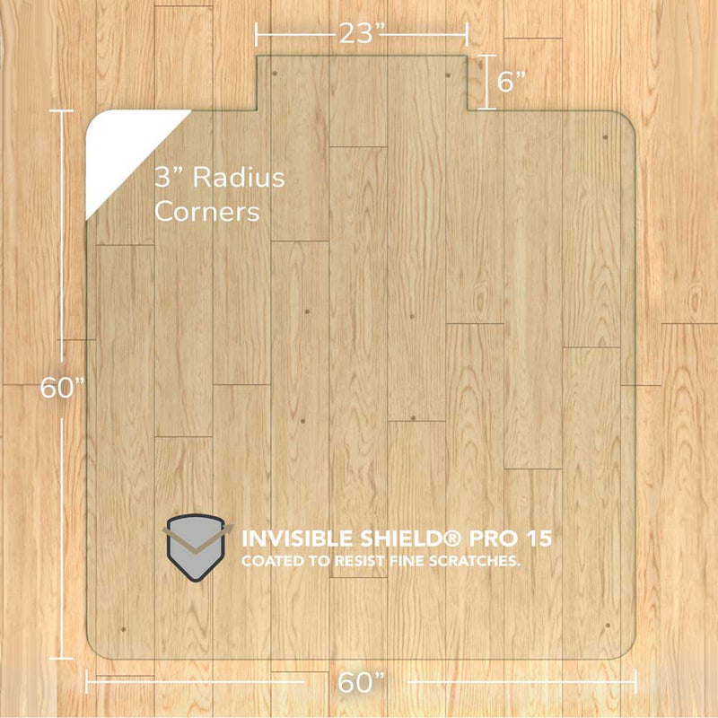 60" x 60" with Tab Tabbed Glass Chair Mat