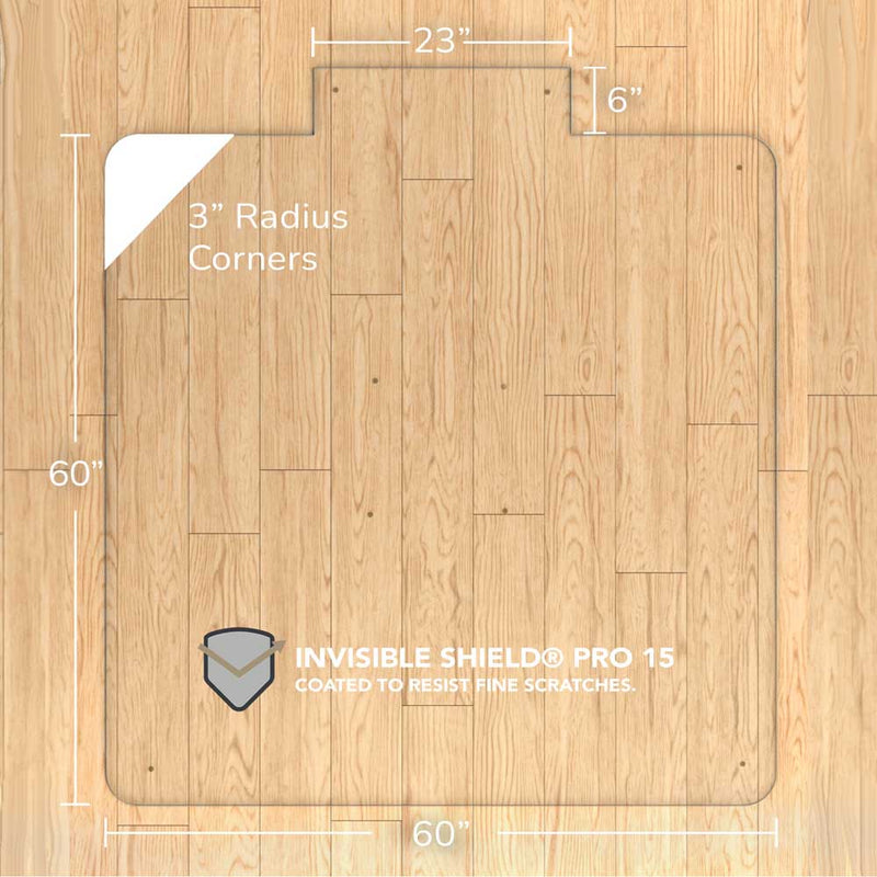 60" x 60" with Tab Tabbed Glass Chair Mat