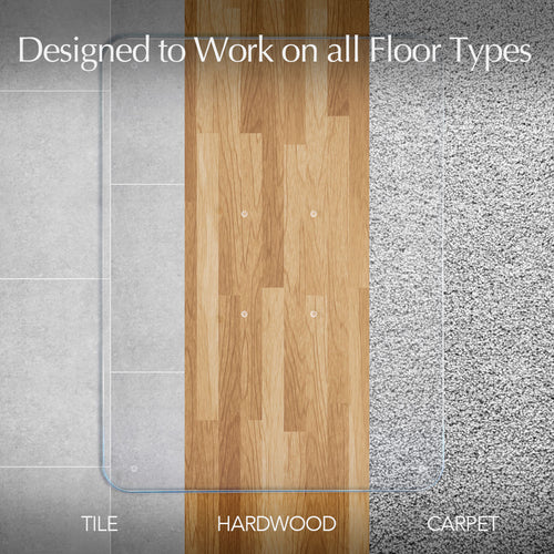 Vitrazza Glass Office Chair Mat For Carpet, Hardwood & Tile