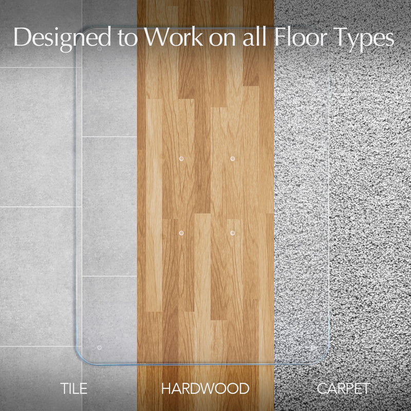 Vitrazza Glass Office Chair Mat For Carpet, Hardwood & Tile