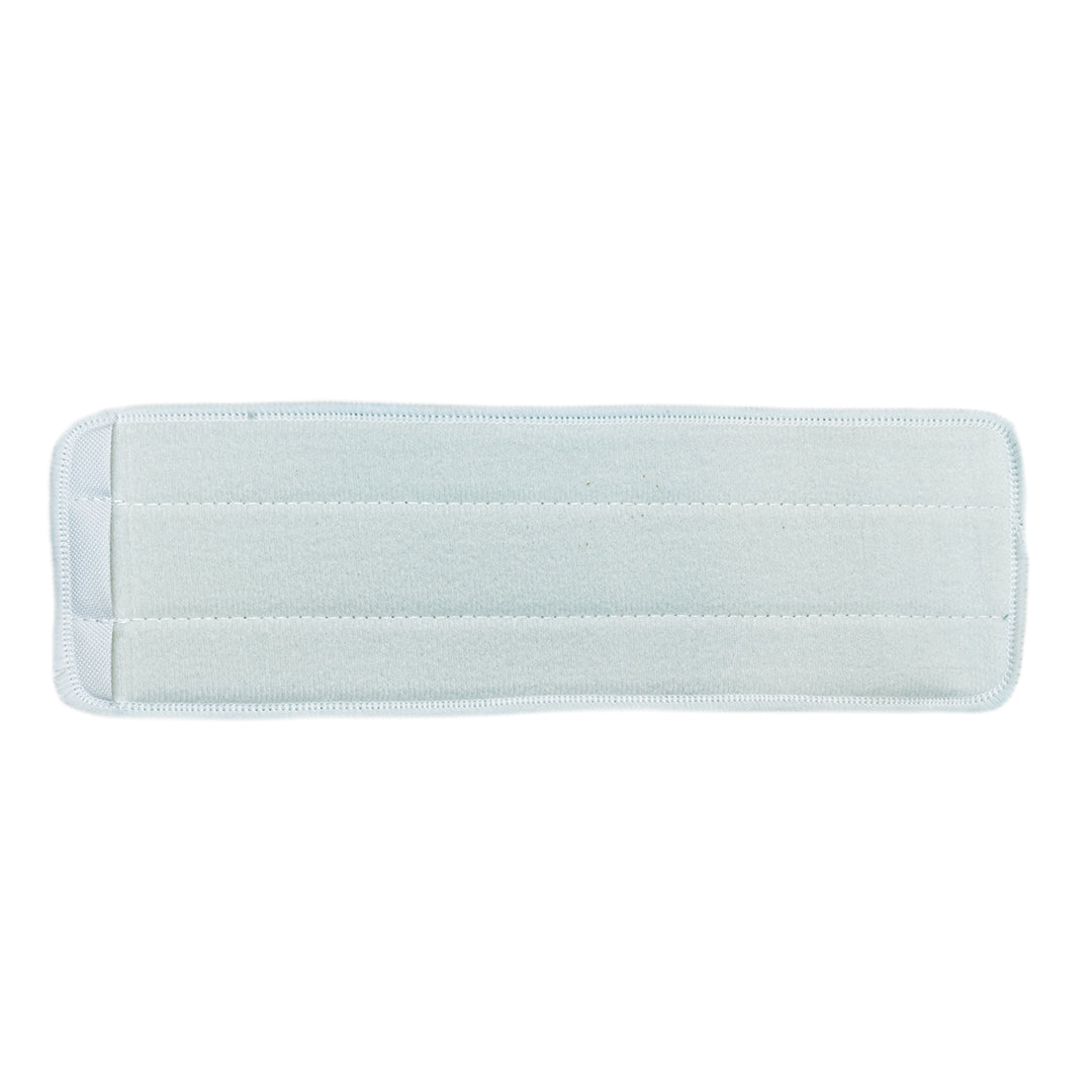 #option_replacement pad alt="A light blue microfiber mop pad with a smooth texture, shown flat against a white background. The pad has a rectangular shape with neatly stitched edges."