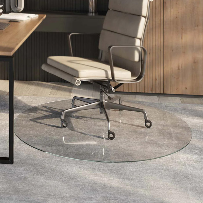 Vitrazza Glass Office Chair Mat For Carpet, Hardwood & Tile