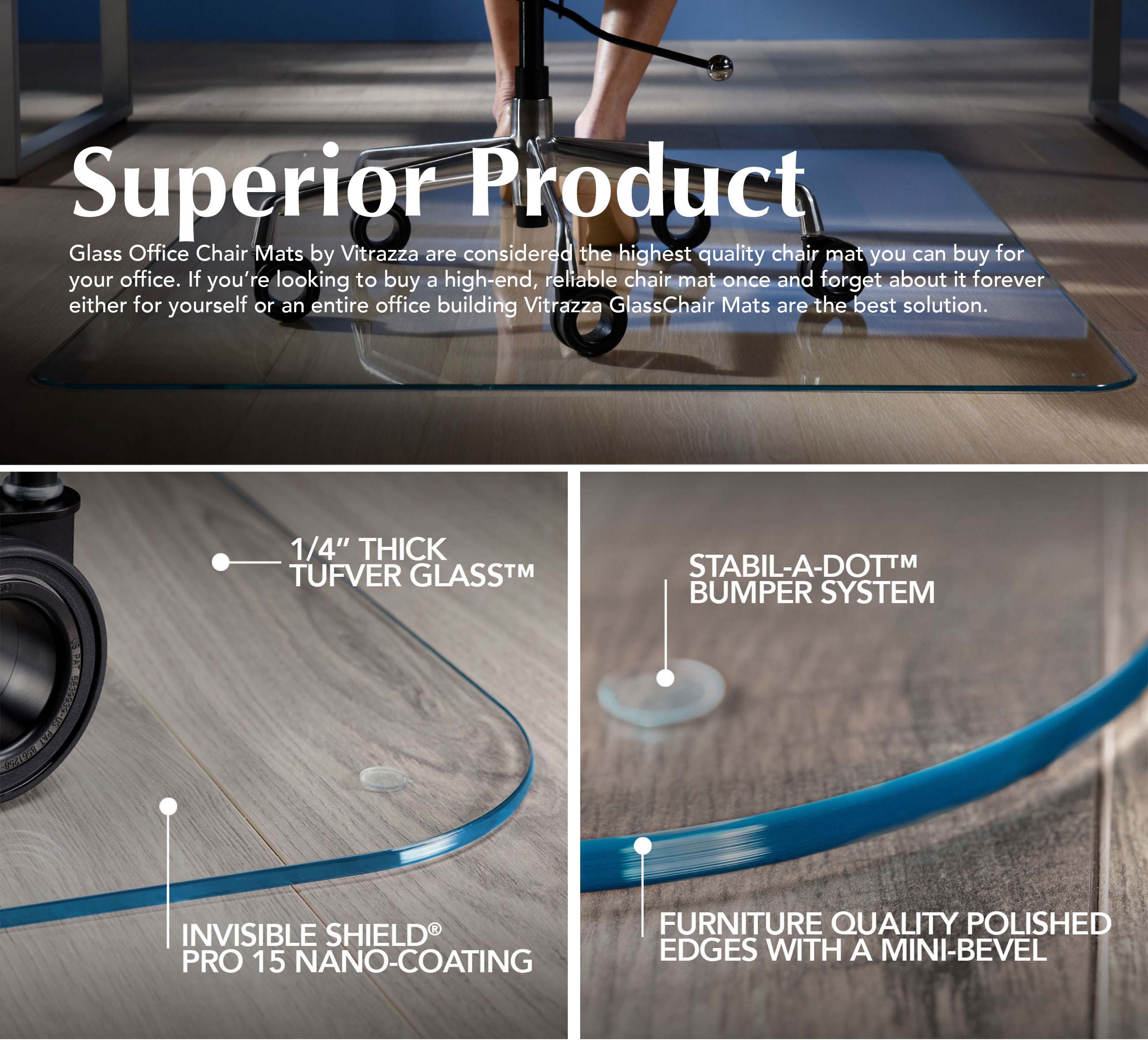 Vitrazza glass floor mats Clearance