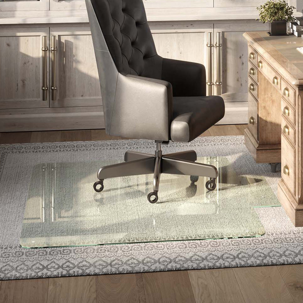 Vitrazza Glass Office Chair Mat For