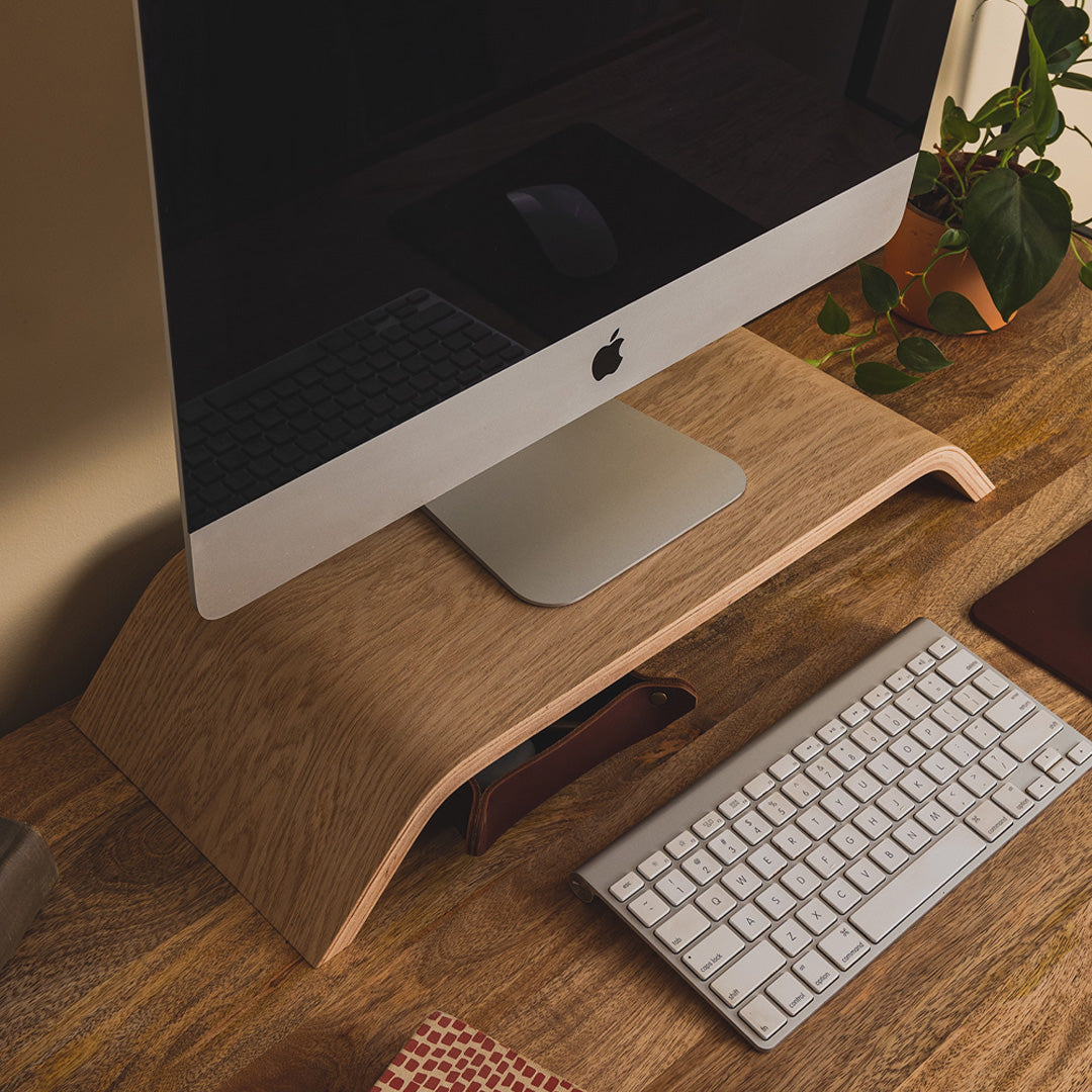 Monitor Stand - Wooden iMac Computer riser