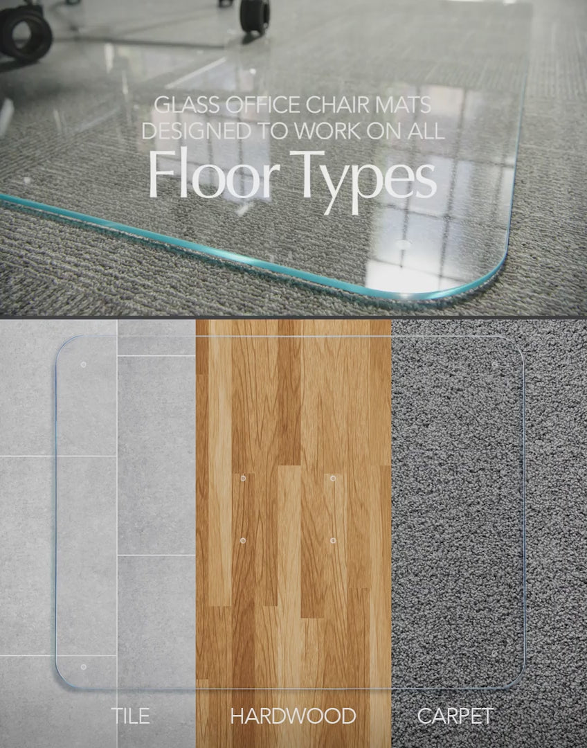 Convergeren peddelen Van Vitrazza: Glass Office Chair Mat For Carpet, Hardwood & Tile